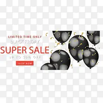 黑色气球电商促销-空若网 黑色气球电商促销-空若网