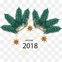 松树枝圣诞星挂饰海报-空若网 松树枝圣诞星挂饰海报-空若网