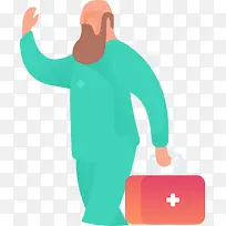 医生医药箱夸张人物插画-空若网 医生医药箱夸张人物插画-空若网