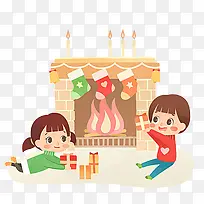 手绘儿童收圣诞节礼物-空若网 手绘儿童收圣诞节礼物-空若网