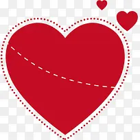 情人节红色虚线爱心-空若网 情人节红色虚线爱心-空若网