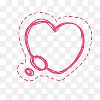 手绘的虚线爱心装饰-空若网 手绘的虚线爱心装饰-空若网