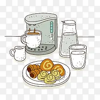 卡通咖啡机美味食物-空若网 卡通咖啡机美味食物-空若网