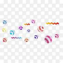 彩色条纹球状体漂浮元素-空若网 彩色条纹球状体漂浮元素-空若网