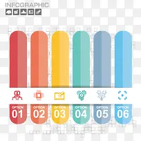 矢量彩色条纹图表-空若网 矢量彩色条纹图表-空若网