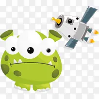 航天航空科技卡通飞船矢量素材-空若网 航天航空科技卡通飞船矢量素材-空若网