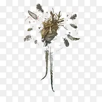 矢量树枝心脏-空若网 矢量树枝心脏-空若网