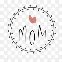 黑色母亲节圆形标签-空若网 黑色母亲节圆形标签-空若网