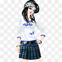 手绘非主流时尚女孩-空若网 手绘非主流时尚女孩-空若网
