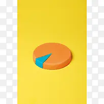 橙色圆形蓝色三角缺口海报背景-空若网 橙色圆形蓝色三角缺口海报背景-空若网