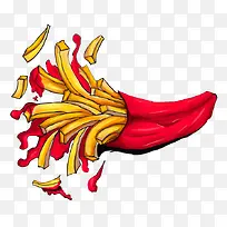 卡通薯条食物素材图-空若网 卡通薯条食物素材图-空若网