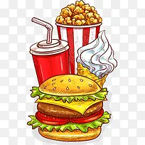 快餐食物卡通素材图-空若网 快餐食物卡通素材图-空若网