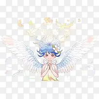 卡通手绘天使插画素材-空若网 卡通手绘天使插画素材-空若网