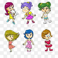 六个卡通小美女-空若网 六个卡通小美女-空若网