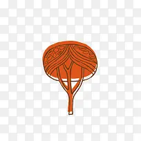 橙色树木卡通-空若网 橙色树木卡通-空若网