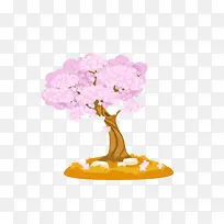 手绘春天一棵开花的树素材-空若网 手绘春天一棵开花的树素材-空若网