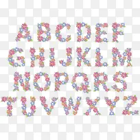 不同花色组成的英文字母-空若网 不同花色组成的英文字母-空若网