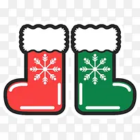 圣诞雪花可爱风格袜子-空若网 圣诞雪花可爱风格袜子-空若网