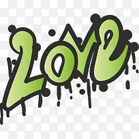 LOVE爱情矢量绿色涂鸦-空若网 LOVE爱情矢量绿色涂鸦-空若网