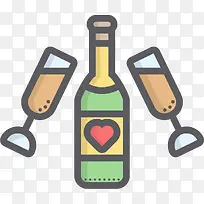 爱情酒杯卡通矢量图标-空若网 爱情酒杯卡通矢量图标-空若网