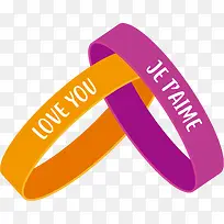 爱情矢量卡通腕带-空若网 爱情矢量卡通腕带-空若网