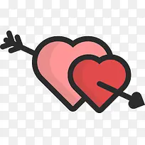 一箭穿心卡通矢量图标-空若网 一箭穿心卡通矢量图标-空若网