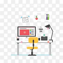 矢量办公桌-空若网 矢量办公桌-空若网