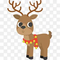 圣诞节扁平化卡通梅花鹿-空若网 圣诞节扁平化卡通梅花鹿-空若网