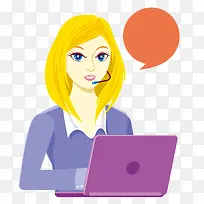 美女女客服卡通矢量免抠图-空若网 美女女客服卡通矢量免抠图-空若网