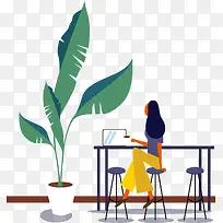 时尚办公人物插画-空若网 时尚办公人物插画-空若网