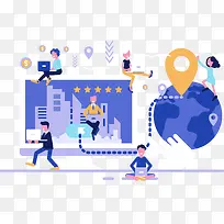 商务办公白领人物插画-空若网 商务办公白领人物插画-空若网