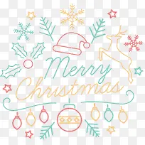 彩色线条圣诞花纹-空若网 彩色线条圣诞花纹-空若网