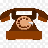 卡通手绘简洁褐色老式电话-空若网 卡通手绘简洁褐色老式电话-空若网