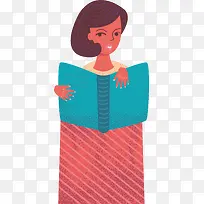 手绘卡通美女读书设计元素-空若网 手绘卡通美女读书设计元素-空若网