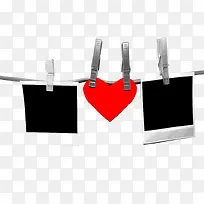 绳子上的照片爱心-空若网 绳子上的照片爱心-空若网