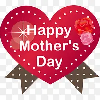 红色母亲节快乐爱心徽章-空若网 红色母亲节快乐爱心徽章-空若网