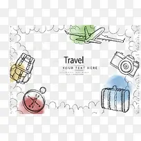 水彩墨迹旅游花纹-空若网 水彩墨迹旅游花纹-空若网