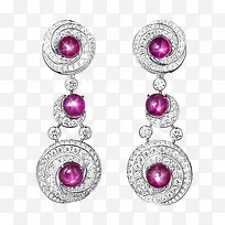 圆环红宝耳环-空若网 圆环红宝耳环-空若网