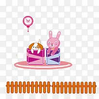 矢量卡通可爱礼物兔子玩具小狗-空若网 矢量卡通可爱礼物兔子玩具小狗-空若网