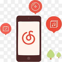 手机信息数据插画-空若网 手机信息数据插画-空若网