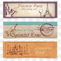 矢量三个旅游标语-空若网 矢量三个旅游标语-空若网