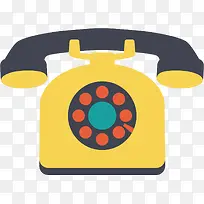 黄色矢量座机卡通电话-空若网 黄色矢量座机卡通电话-空若网