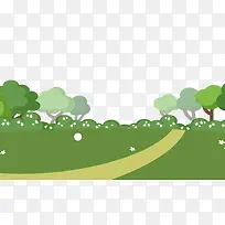 绿色手绘卡通风景图-空若网 绿色手绘卡通风景图-空若网