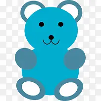 矢量手绘蓝色玩具熊-空若网 矢量手绘蓝色玩具熊-空若网