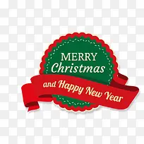 精致圣诞新年丝带标签矢量素材-空若网 精致圣诞新年丝带标签矢量素材-空若网
