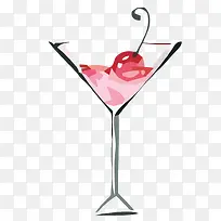 矢量一杯樱桃鸡尾酒素材-空若网 矢量一杯樱桃鸡尾酒素材-空若网