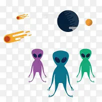 卡通手绘航天外星人-空若网 卡通手绘航天外星人-空若网