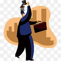 矢量戴高帽的人-空若网 矢量戴高帽的人-空若网