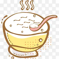 卡通简约美食粥装饰广告设计-空若网 卡通简约美食粥装饰广告设计-空若网