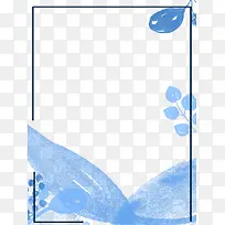 创意小清新蓝色花卉海报边框装饰-空若网 创意小清新蓝色花卉海报边框装饰-空若网